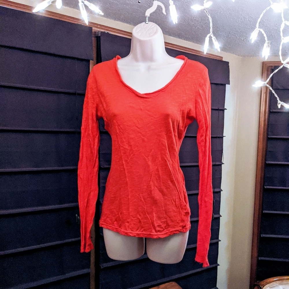 Maurices brand long sleeve bright coral tee size M